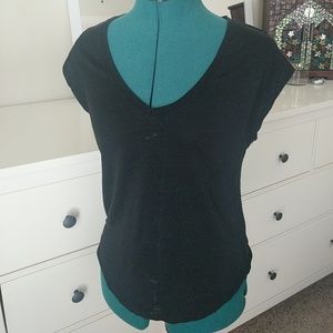 Loose fit deep vneck tee